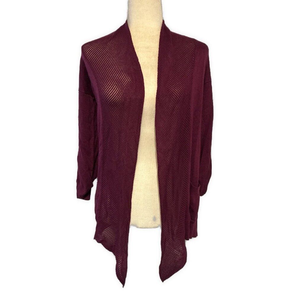 athleta womens purple knit mesh long sleeve cardigan Xs Small